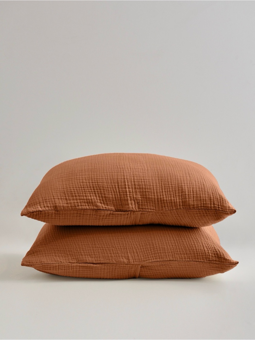 Quince Organic Airy Gauze Shams in Terracotta